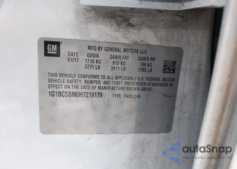 2017 Chevrolet Cruze Ls Auto from USA, damaged, VIN 1G1BC5SM6H7219179